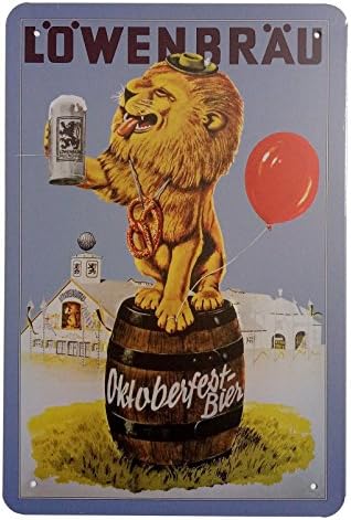 Erlood Lowenbrau Beer Retro Vintage Domaći dekor Zidni limenki znak