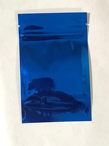 100 Pakovanje 5 x 3 1/4 plave Mylar kese za skladištenje hrane & sušeno bilje - Mylar torba za jestivo pakovanje - Mylar kese za miris