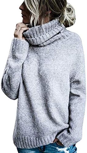 Ženski Vintage džemperi sa Dolčevicom Casual Dugi rukav jednobojni pleteni džemper trendi jesenji zimski pulover topovi