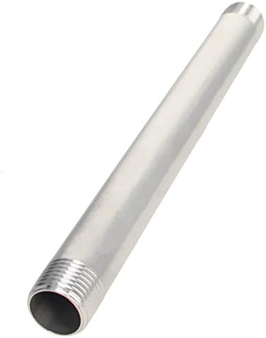 MROMAX 1PCS G1 / 2 201 cijevi od nehrđajućeg čelika G1 / 2 x G1 / 2 muške navoj okrugle cijevi 200mm Dužina ravna bradavica lijeva
