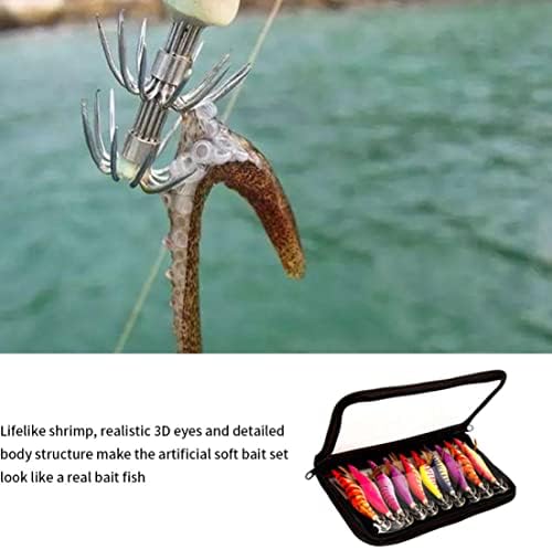 Aeiofu ribolovni primorci umjetni škampar lažni škampi za škarsku kuku za oštrinu zamotana kozicu za noćna zora ribolov 10pcs svjetlucave