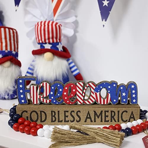 4. srpnja za dom, decpas Sloboda velike veličine Bog blagoslovi Amerika potpisao je Dan Memorijal Patriotski dekor za plašt, stol,