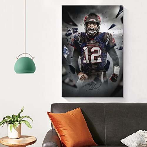 ZBDLXMD Tom Brady sportski Poster Poster 90-ih platnena zidna umjetnička soba estetski dekor Posteri 12x18inch