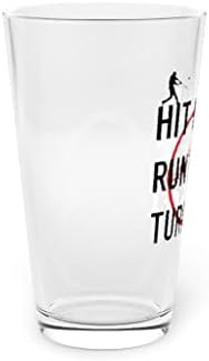 Pivo staklo Pinta 16oz Hit Hard Run brzo Skrenite lijevo bejzbol igrač Sport 16oz