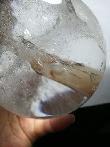 Real Tibet Himalayan High Altitude Clear Manifestor Crystal Quartz Ball Sphere Orb Gem 3.74 Inch sa 1 lako vidljivi pokretni Mjehurić