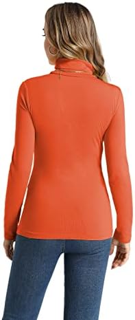Ženske lagane tanke fit tortleneck košulje s dugim rukavima mekani termički pulover