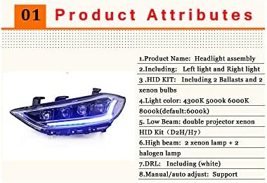 yise-N0245 novo za Hyundai Elantra farovi LED projektor LED DRL zamijenite OEM Halogen 2017-18