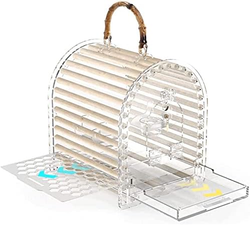 Firm akrilni prozirni kavez za ptice, prijenosni putni bicikl za papagaju izlaziti na gledanje, kavez za ptice leta sa ručkom stabilnom