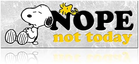 Znak SpOontiques Desk - ukrasna ploča za police, stolove ili vrata - Resin stol znak - Snoopy Nope ne danas
