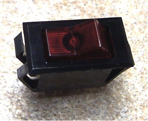 NTE Electronics 54-054 Minijatura Snap-in najlon osvijetljeni rocker prekidač, SPST krug, ne isključujući nikakvu aktuatoru, najlonski