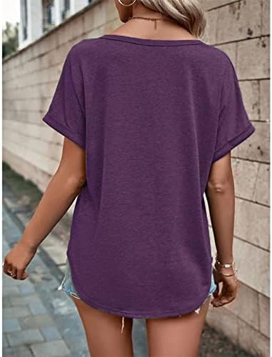 Vrhunska majica za dame Ljeto Jesen Odjeća s kratkim rukavima Modni Y2K V vrat pamuk dolje doline bluza 3p 3p