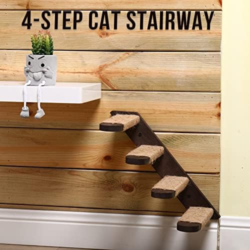 2 pakovanja police za penjanje za mačke drvene stepenice za mačke zidne stepenice za mačke, stepenice za mačke sa 4 koraka sa grebanjem