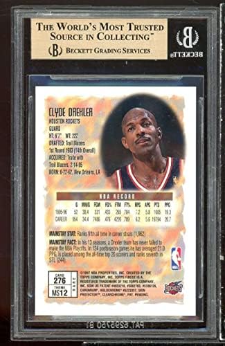 Clyde Drexler Card 1996-97 Finest zlato 276 BGS 9.5