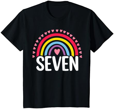 Djeca 7. rođendan poklon Rainbow Fan 7 godina djevojke 7 bday T-Shirt
