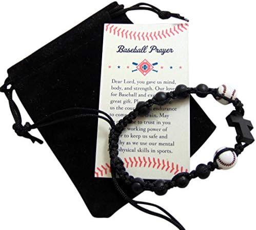 Westmon Works Bejzbol narukvica poklon Set za dječake ili djevojčice sa molitvenom karticom i velur torbom
