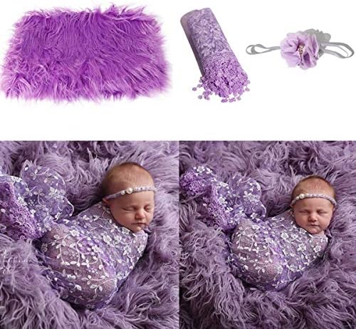 3kom Baby Newborn Photo Props Fluffy deka + Wrap + traka za glavu Set udoban novorođenče fotografija Wrap Mat pozadine tepih za dječake