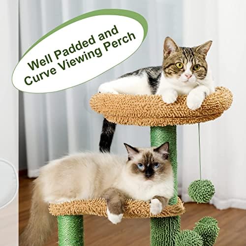 PAWZ Road Cat Tree 32 inča Cactus Cat Tower paket sa 23 inča Cactus Cat Scratcher sa 3 stuba za grebanje