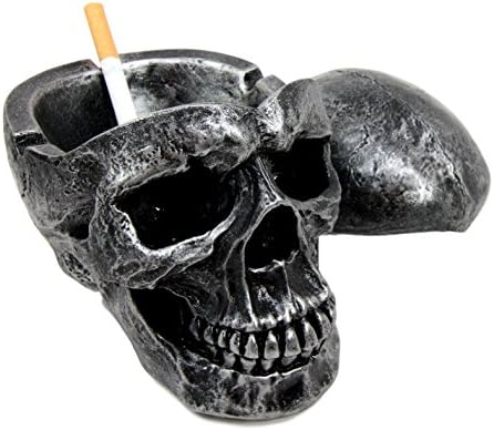 EBROS CALM CURSS Gothic Metallica ljudska lubanja pepeljasta smola figurica Dana mrtvih Halloween sablasna dekora cigareta pepeljara