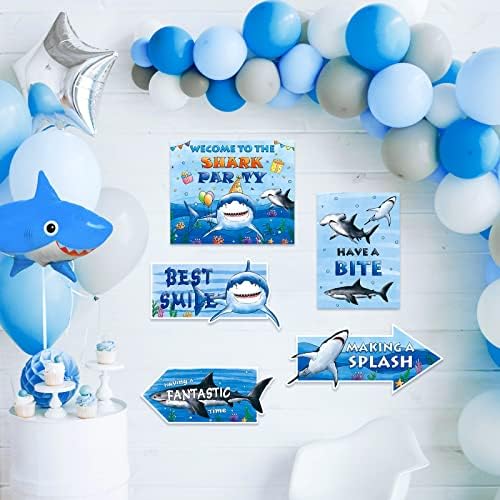 Wernnsai Shark Trumske znakove - 10 kom Shark Party Decoortions Shark Zone znakovi za zabavu za dječake Birthday Party Ocean Shark