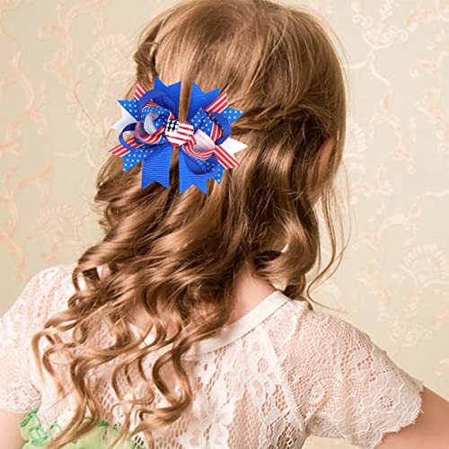 Četvrta kosa Barrettes Bijela plava crvena kosa lukovima Grosgrain kose za kosu Neovisnosti Boutique Boutique Hairpin dodaci za kosu