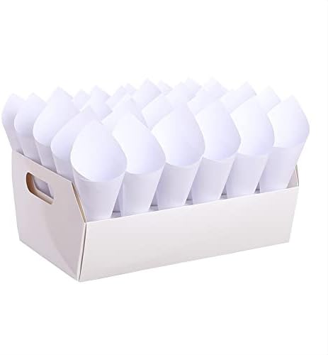 DB11 White Confetti Conses kutije za svadbenu zabavu - kutiju za stalci sa 32 komada Bijela češnica papira, 30 rupa, savršeno za proslavu