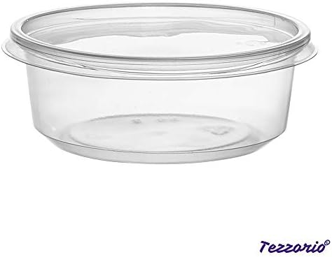 Tezzorio 8 oz delikatesni kontejneri sa poklopcima kombinovani, prozirni plastični delikatesni kontejneri za skladištenje hrane bez