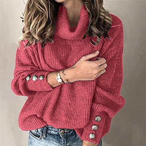 Ženski džemperi Pulover Zimski casual dugih rukava ovratnik s visokim vratom Labavi pleteni pleteni gornji džemper