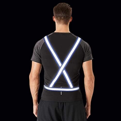 DRESBE Reflective Vest Gear Unisex prsluci upozorenja Podesiva laserska sigurnosna traka za noćno trčanje biciklističko hodanje