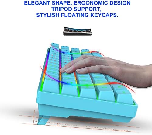 Snpurdiri 60% bežična tastatura i miš kombinacija, punjiva baterija od 2000mAh sa LED pozadinskim osvjetljenjem,mala membranska, ali