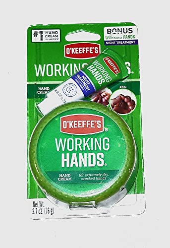 O'keeffeova krema za ruke za ruke, tegla od 2,7 unce sa radnim rukama za noćni tretman za ruke uzorak kreme za ruke