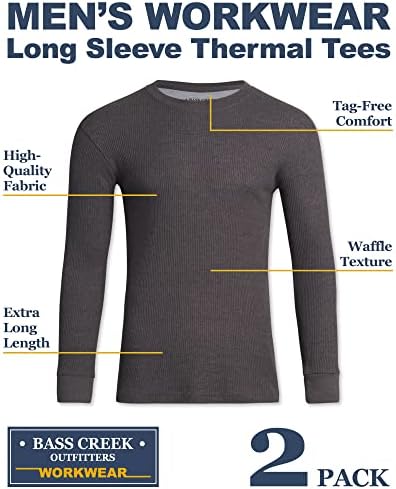 Bass Creek Outfitters Muška majica - 2 pakovanja termalne majice sa dugim rukavima