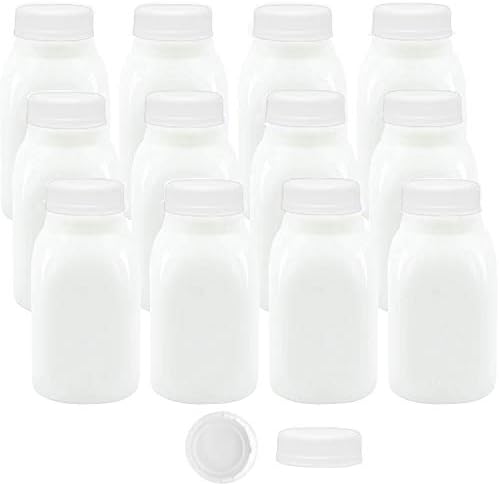 8 oz male plastične flaše za ručak sa sokom od mlijeka sa sokom od vode sa bijelim kapicama 12Pk