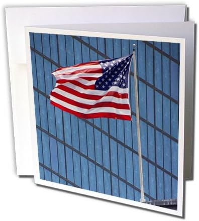 3dRose MA, Boston, Back Bay, američka zastava-US22 LEN0287-Lisa S. Engelbrecht - čestitke, 6 x 6 inča, set od 12