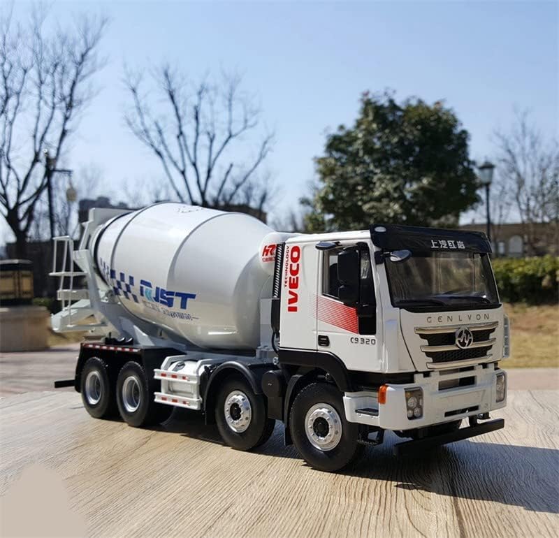 Hongyan GENLVON za Iveco 8x4 kamion s mješalicom za beton plavo-bijeli 1/24 Diecast kamion unaprijed izgrađen Model