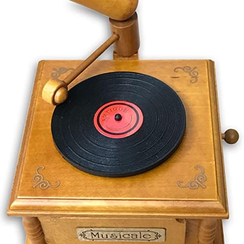 Binkegg Brown drvena GRAMOPHONS Glazbena kutija sa sankyo muzičkim pokretom