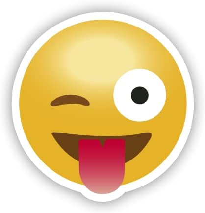 Vulgrco smijući jezik namignutim emoji lica smiješna naljepnica vinil vodootporna UV otporna na dekalu za telefonske laptopske boce