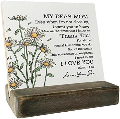 Mojoj dragi mom mamini znak, pokloni za mamu od sina, plaketa sa drvenim postoljem, smisleni drvni znak plake, poklon za drvo, majčin