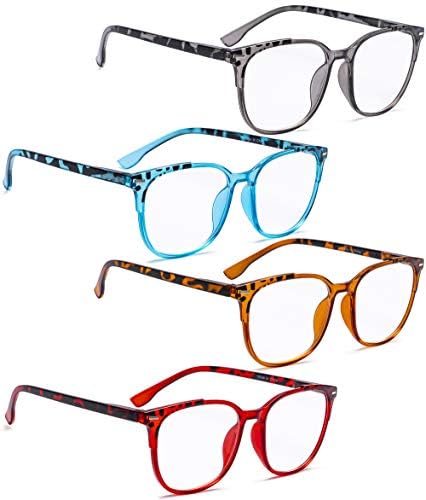 Naočale za čitanje 4 spakuju veliki kvadratni komforni elegantni čitači za žene čitanje