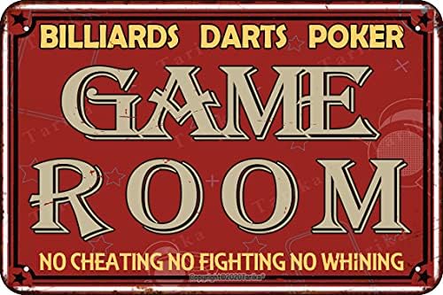 Tarika Bilijar Darts Poker Game Room Vintage Look Metal 20x30 CM Zanatski zanat Natl za kućnu spavaću sobu Game Soba Seoska kuća Smiješni