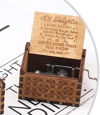 Glazbena kutija ručna zgrada Graved Musical Box Personalizirani poklon za kćer Sun Musical Box za djevojke Muzičko kutije za djevojčice