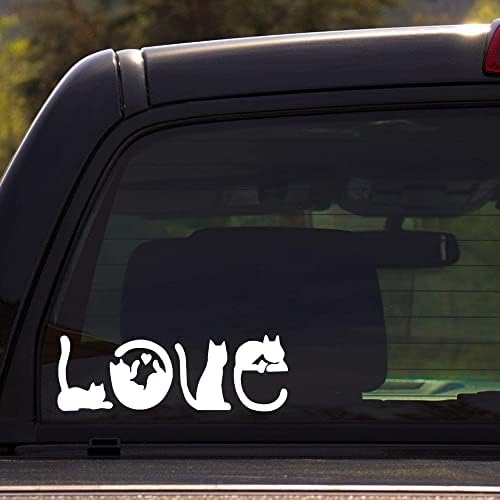 Mačke Ljubav naljepnica Pravopis Love Pet Decal Dekoracija za laptop Automobilski zakupac za zidne zidne naljepnice od stakla 2pcs