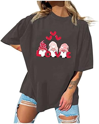 Dnevne košulje za žene za žene gnome print t majice Ljeto smiješni kratki rukav na vrhu labavog poklona za majicu za nju