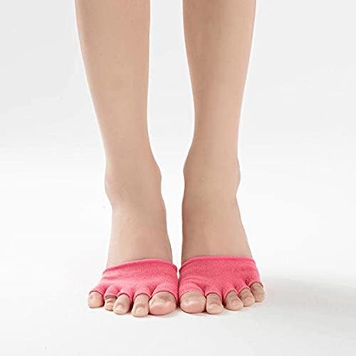 Lsdjgdde 3 para / lot 1 par žene Nevidljive joge non klizne čarape za pranje polovine pete pet prstiju čarape