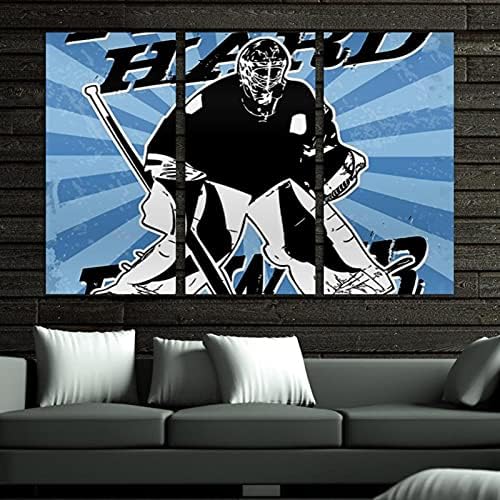 Zidna umjetnost za dnevni boravak, Hokej na ledu Paly Hard Sport Framered dekorativno ulje na platnu Set dekorativno moderno umjetničko