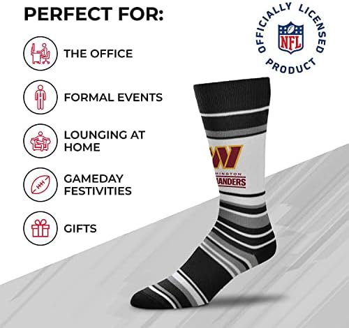 NFL Striped Dress Socks, jedna veličina odgovara većini obuće za muškarce Žene Mlade, Game Day Apparel