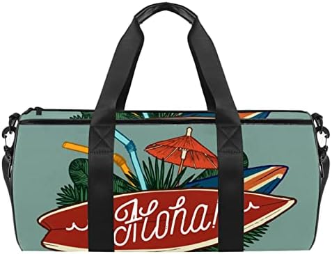 Mamacool Aloha surfing Tropical Print Duffel torba za nošenje preko ramena platnena putna torba za teretanu Sport Dance Travel Weekender