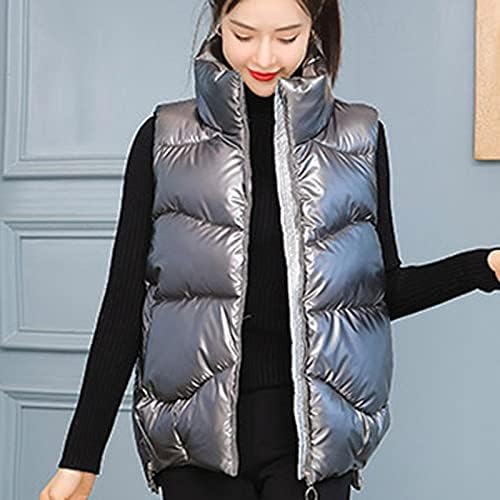 Faux kožna jakna za žene, otvoreni zimski radni rezervoari kaputi ženski hladni poliesterski kruni toplo ugradbeni prsluk