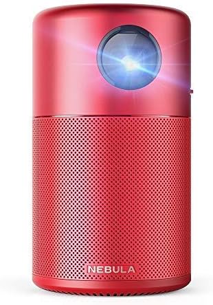 Nebula Capsule, Anker, Smart Wi-Fi mini projektor, crveni, 100 Ansi lumen prijenosni projektor, 360 ° zvučnik, filmski projektor,