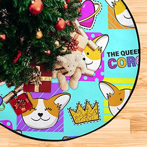Funny Dog Corgi Božićno stabla Mat Vodootporna stalka za stalke Mat tepih ispod božićnog drveća Dodatna oprema za Xmas Ornament Holiday