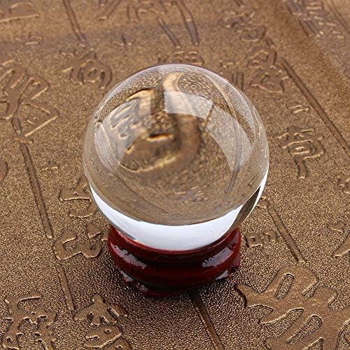 Heepdd Kristalna lopta, 40 mm Azijska rijetka prirodna kvarcna čista magična Kristalna lopta sa postoljem savršena za meditaciju i